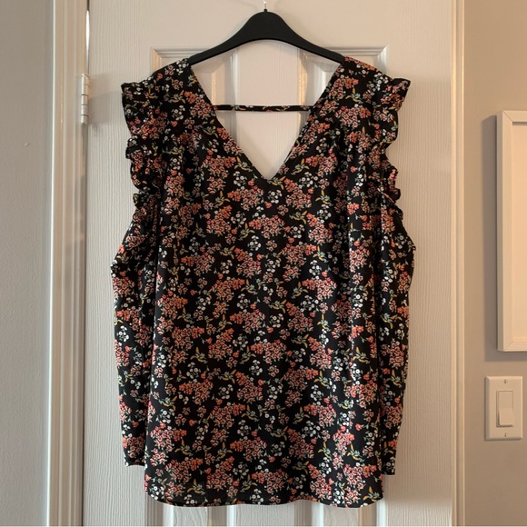 LOFT Plus Floral Print Flutter Shell Blouse - Size 18 - Picture 5 of 9
